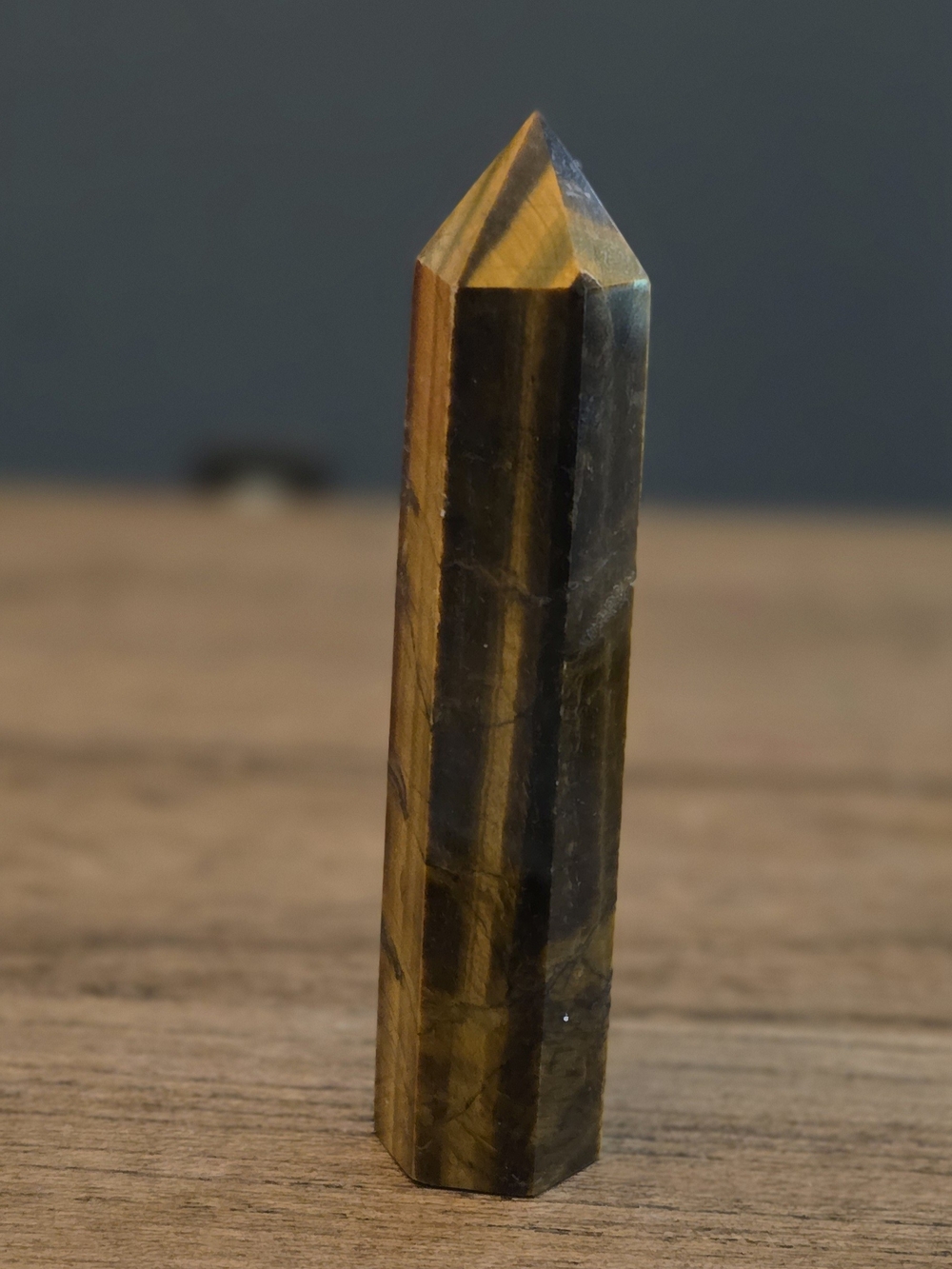 Polished Tiger's Eye Crystal Point - Golden Brown Accent
